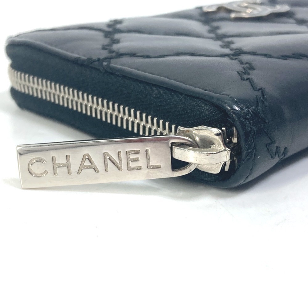 CHANEL Black Lambskin Leather Logo Wallet - Picture 7 of 16
